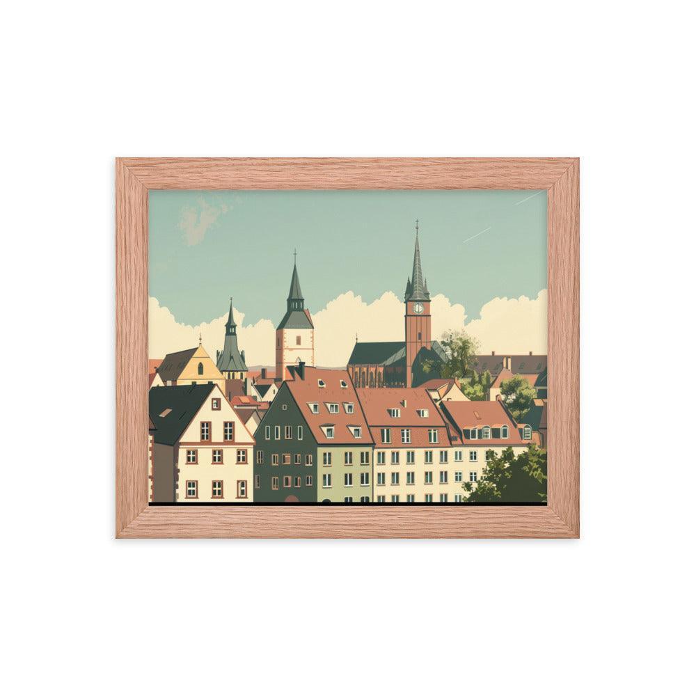 Germany Classic Town Center Digital Art Framed Poster - Oh Posters