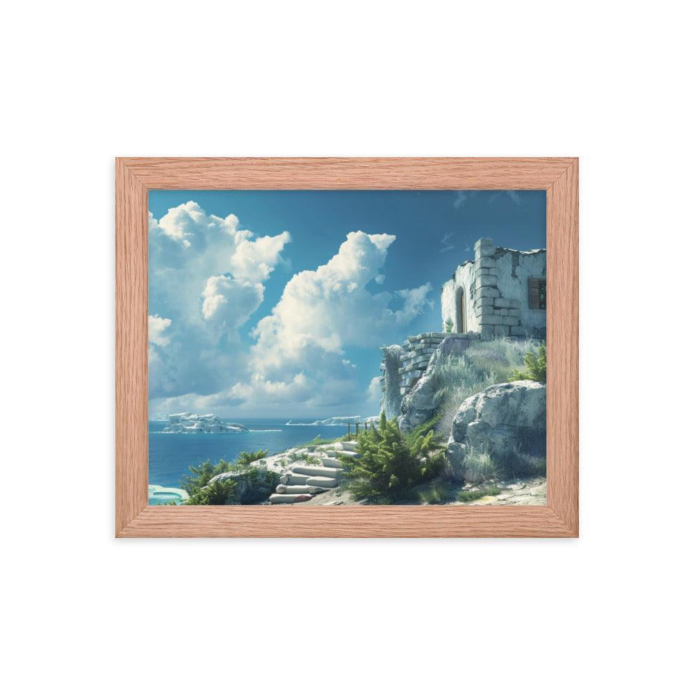 Greece Aegean Sea Ruins Ancient Heritage Framed Poster - Oh Posters