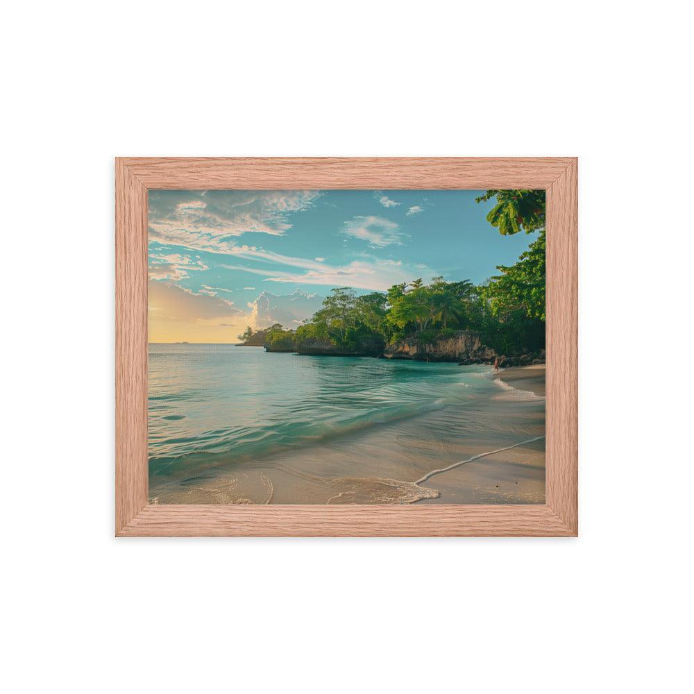 Jamaica Tranquil Seaside Sunset Framed Poster - Oh Posters