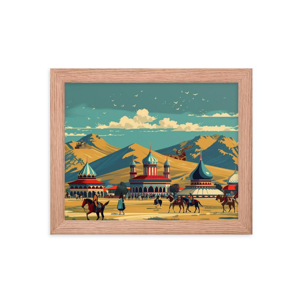 Kazakhstan Traditional Nomadic Settlement Framed Poster - Oh Posters