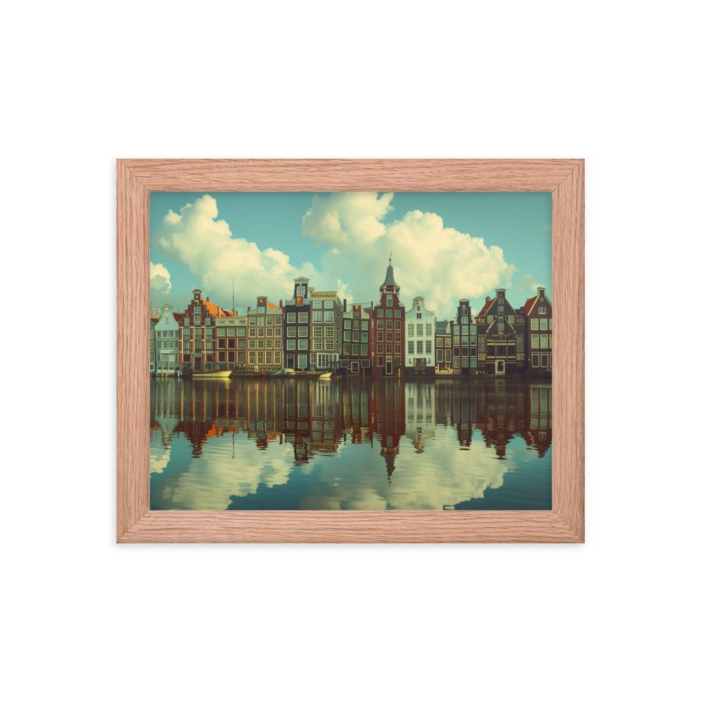 Netherlands Historic Amsterdam Canal Houses Framed Poster - Oh Posters