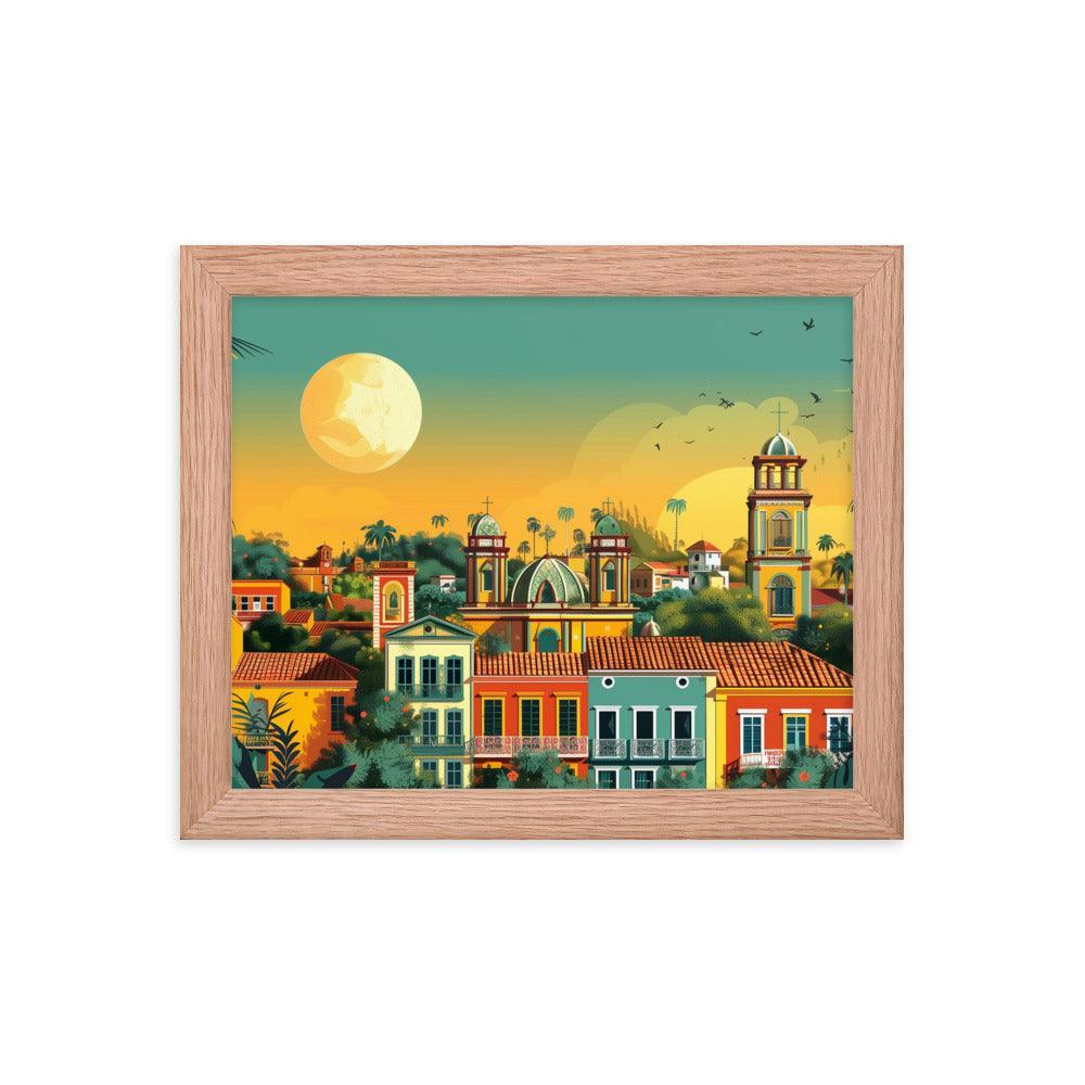 Paraguay Colonial Town Tropical Sunset Framed Poster - Oh Posters