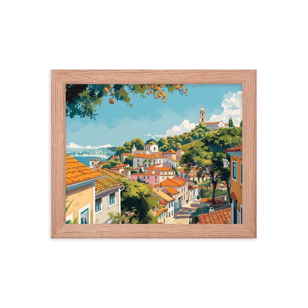 Portugal Charming Hillside Village Framed Poster - Oh Posters