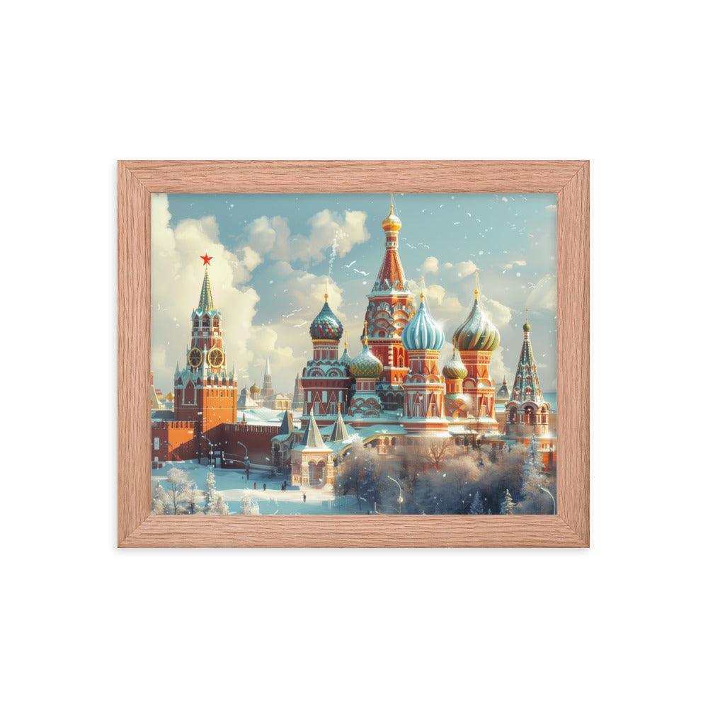 Russia Winter Moscow Kremlin Snowy Framed Poster - Oh Posters
