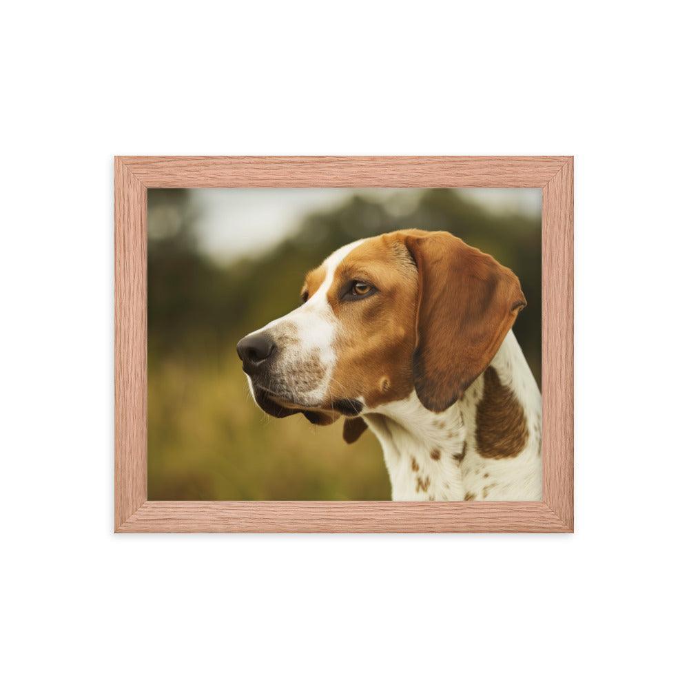 English Foxhound Side Profile in Nature Framed Poster - Oh Posters