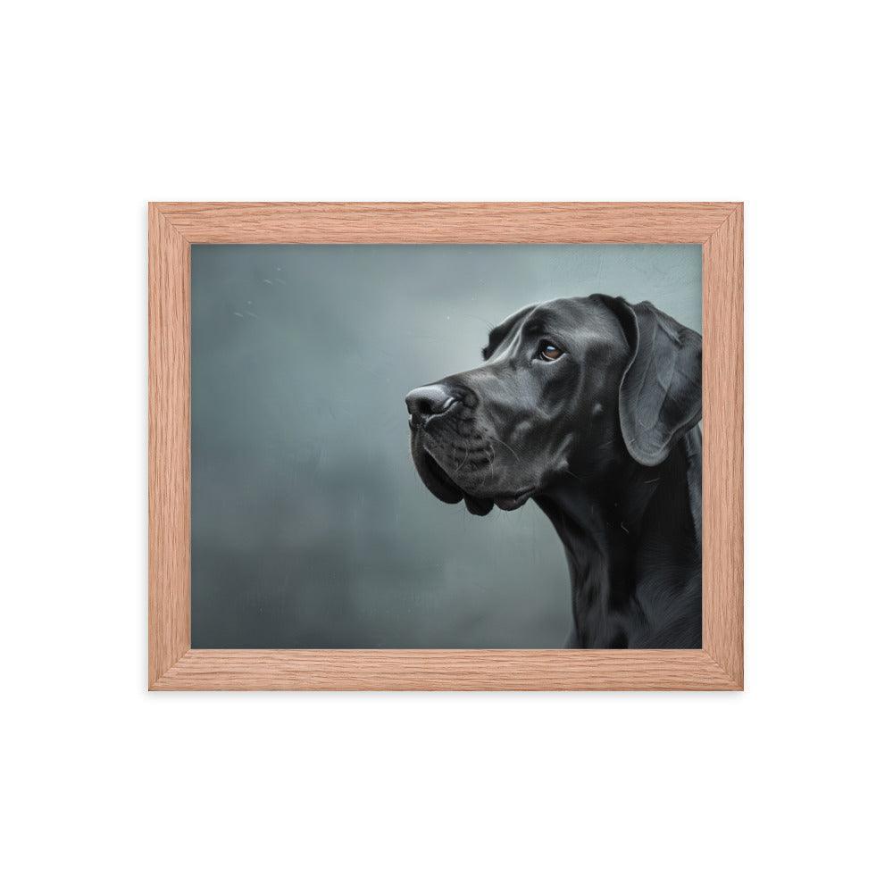 Great Dane Regal Side Profile Painting Framed Poster - Oh Posters