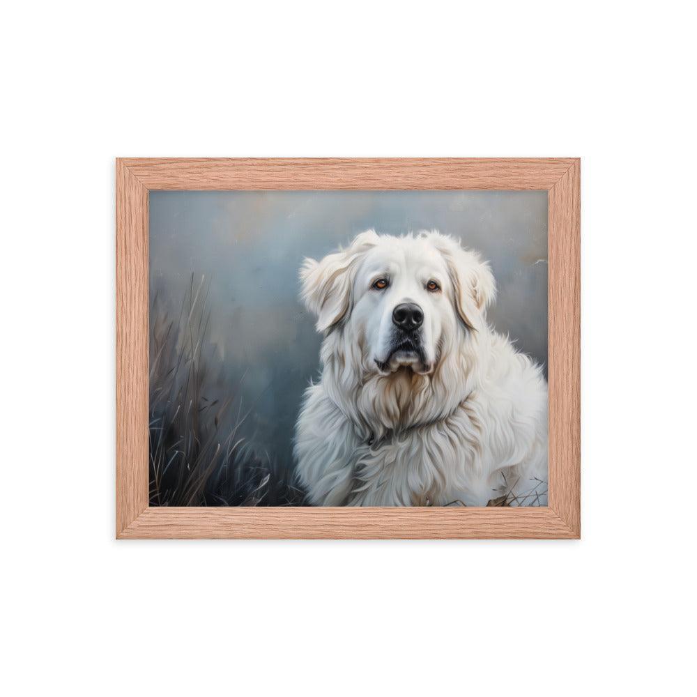 Great Pyrenees Majestic Winter Portrait Framed Poster - Oh Posters