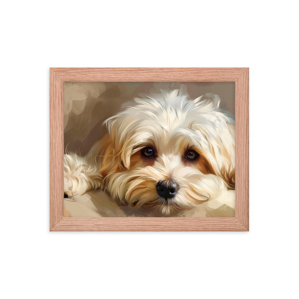 Havanese Puppy Resting Digital Painting Framed Poster - Oh Posters