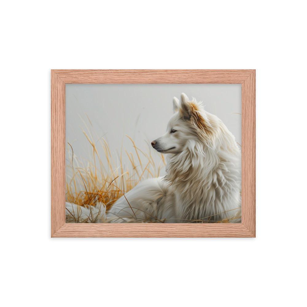 Icelandic Sheepdog in Golden Field Art Framed Poster - Oh Posters