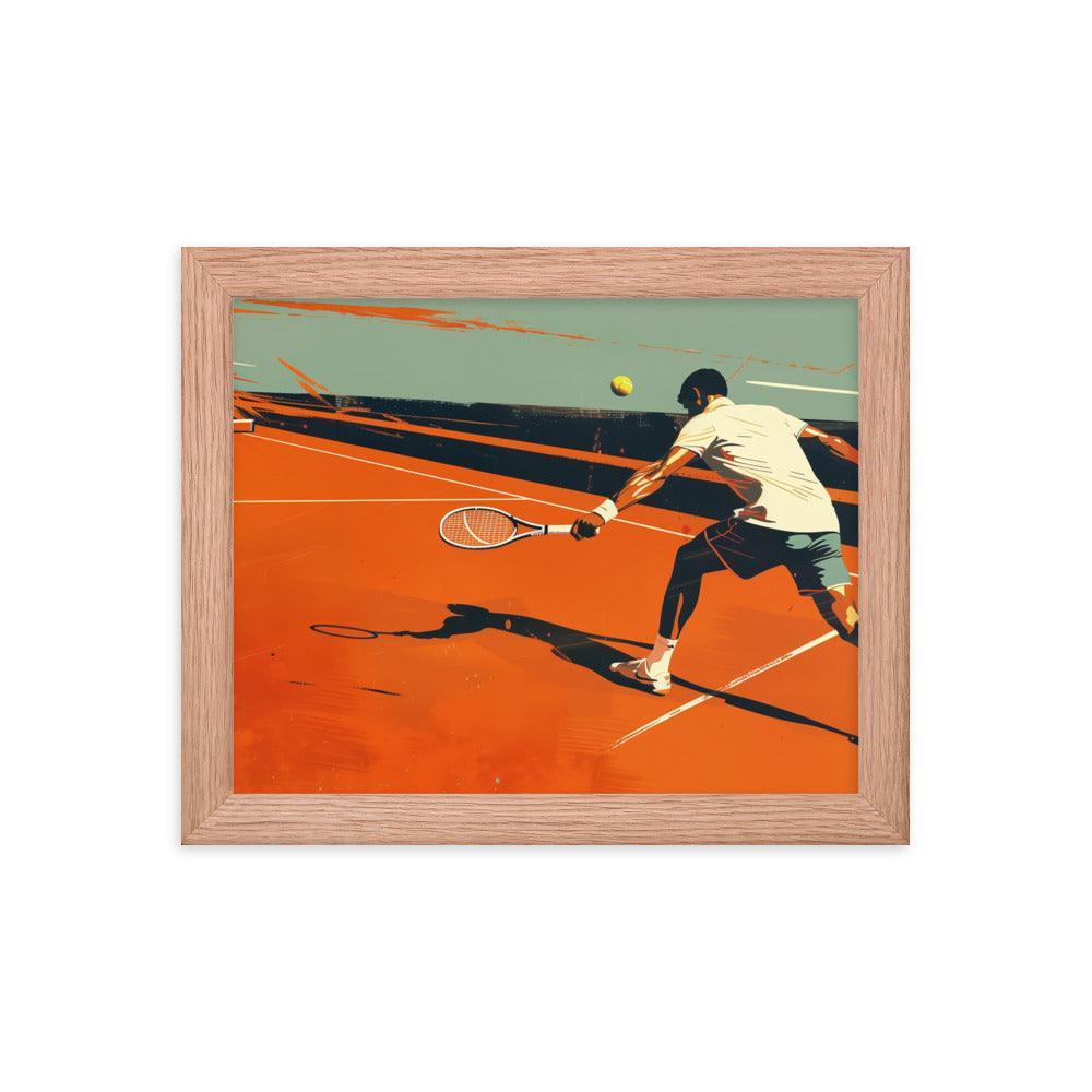 Tennis Player Action Shot Abstract Sports Art Framed Poster - Oh Posters