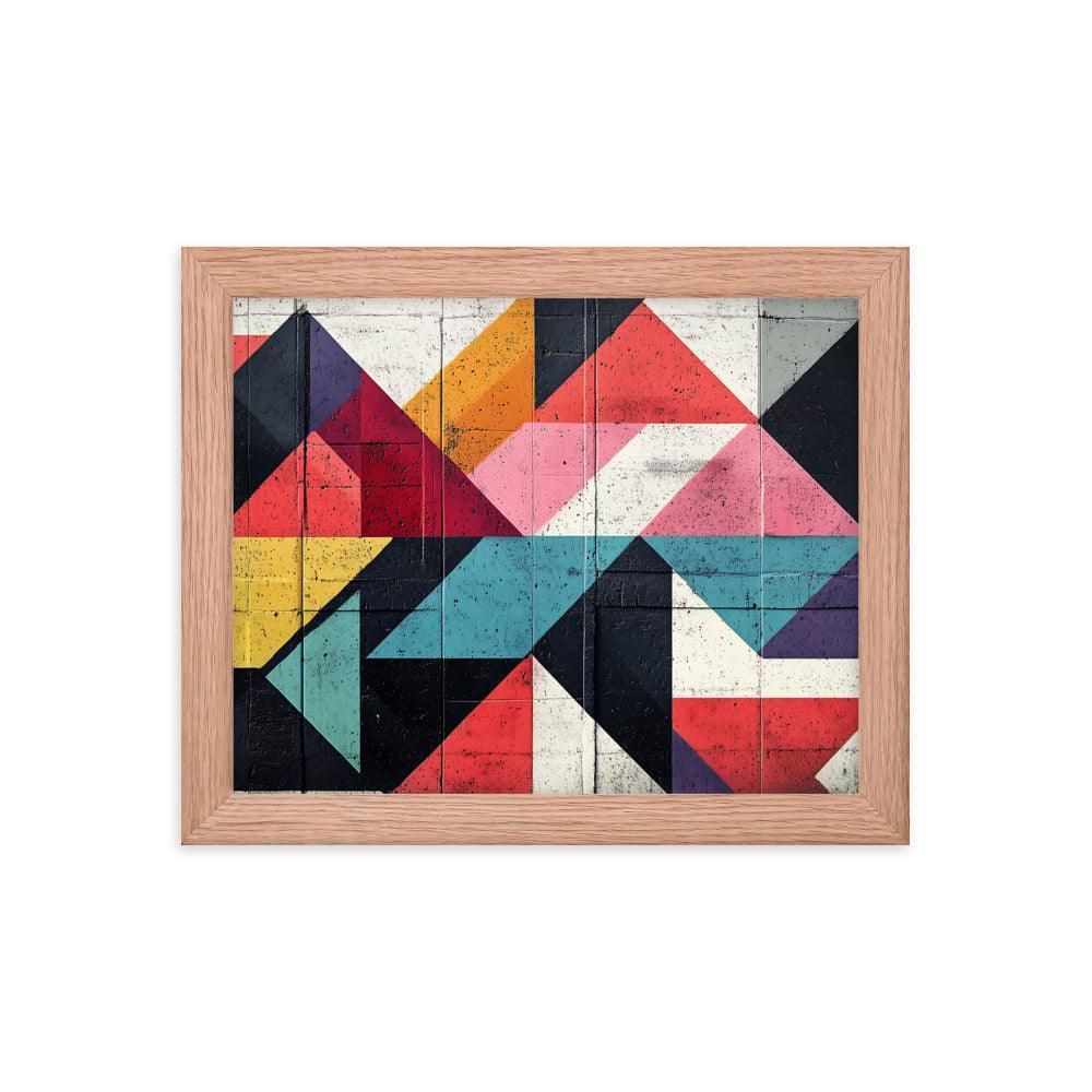 Vibrant Geometric Art Pattern With Bold Colors and Abstract Shapes Framed Poster - Oh Posters