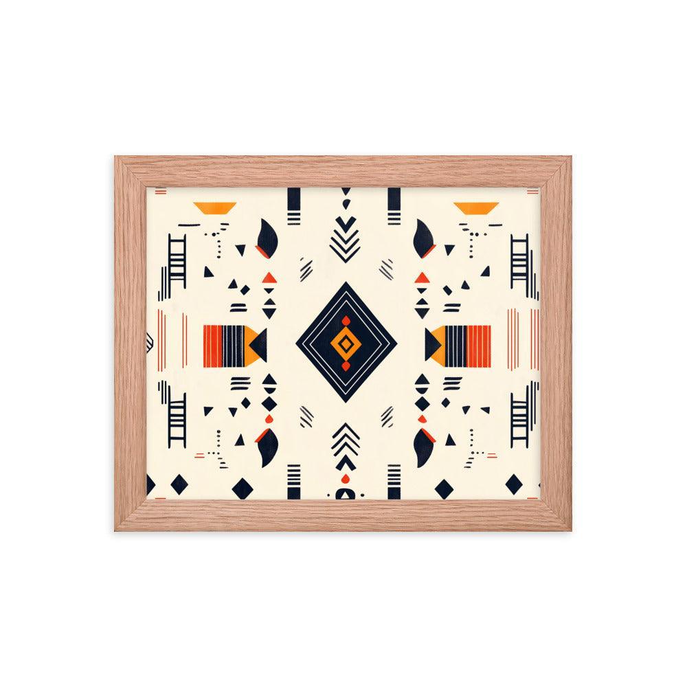 Boho Geometric Pattern with Tribal Vibes Framed Poster - Oh Posters