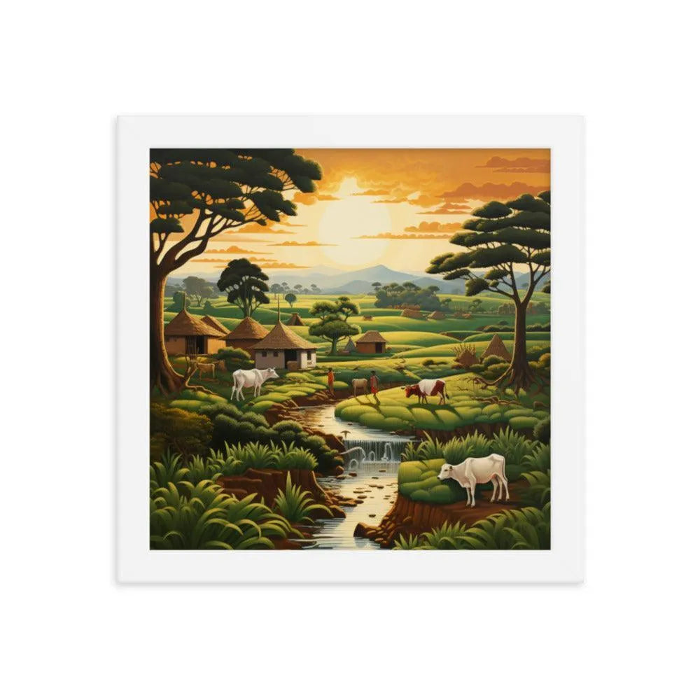 Indian Farm Painting Framed Poster - Oh Posters