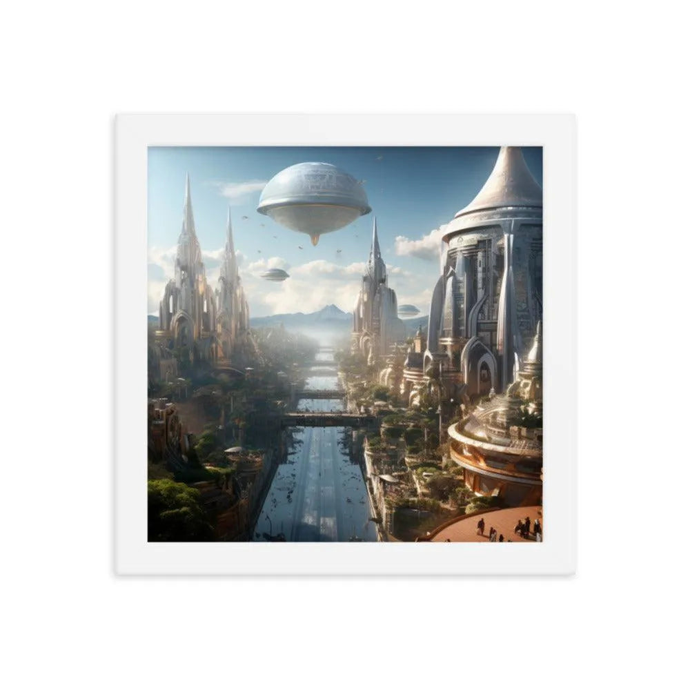 Futuristic Indian Town Framed Poster - Oh Posters