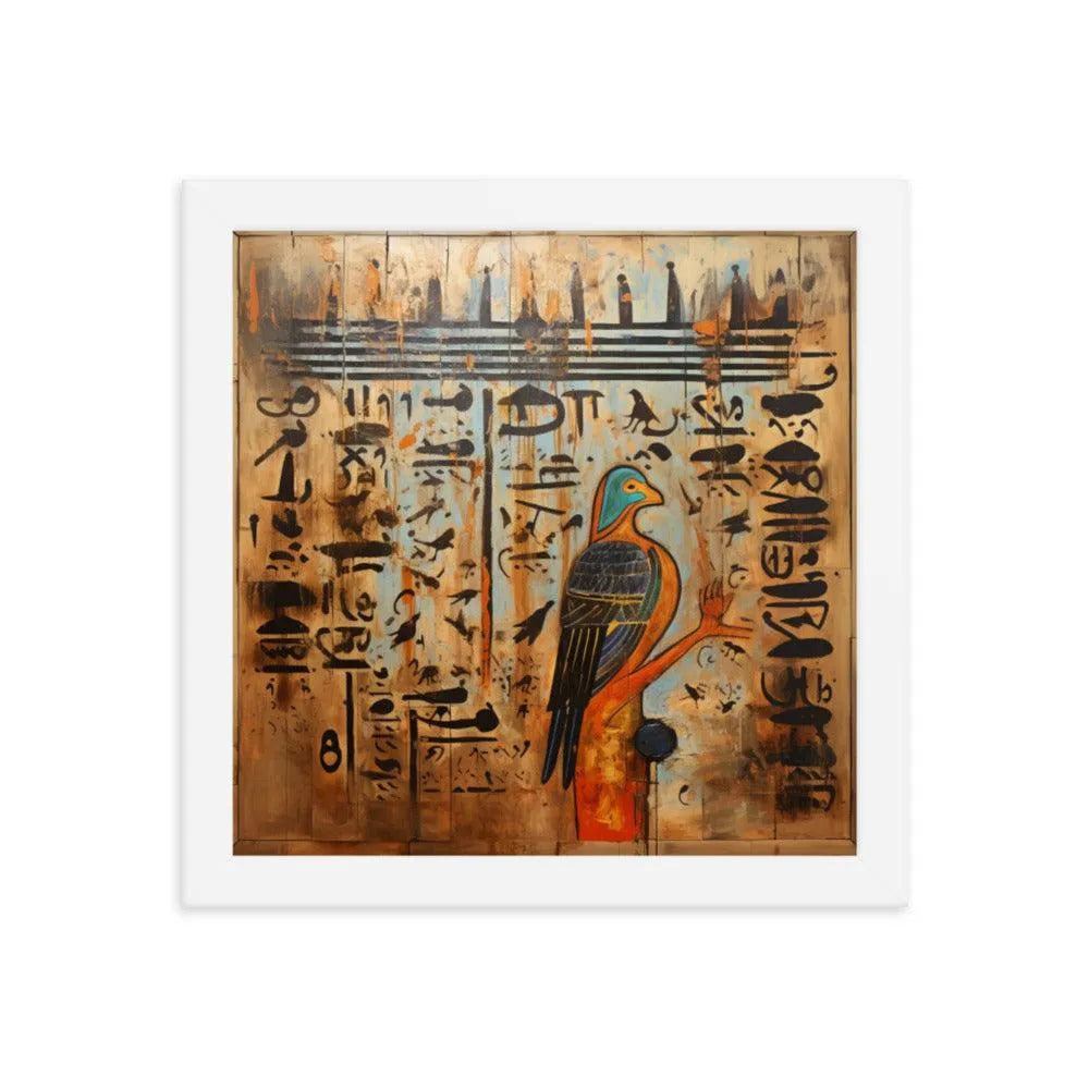 Hieroglyphic Calligraphy Ancient Egypt Framed Poster - Oh Posters