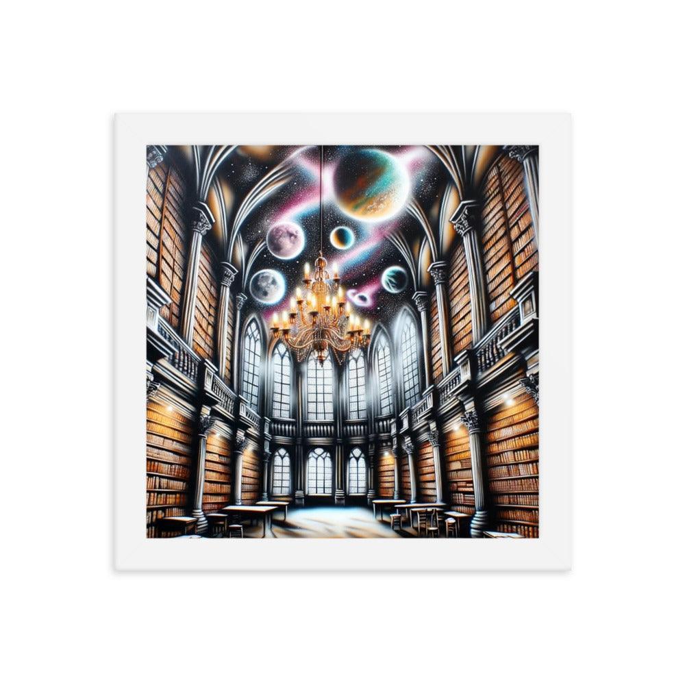 Cosmic Library Graffiti Spray Paint Art Framed Poster - Oh Posters