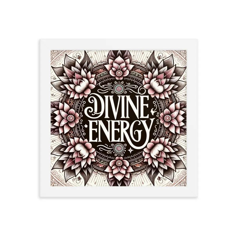 Divine Energy Hindu Typography Art Framed Poster - Oh Posters