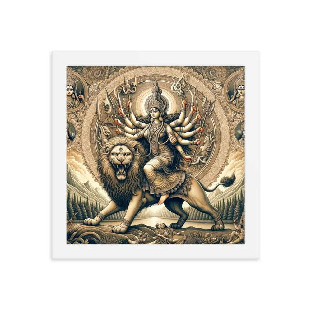 Goddess Durga Divine Warrior Hindu Framed Poster - Oh Posters