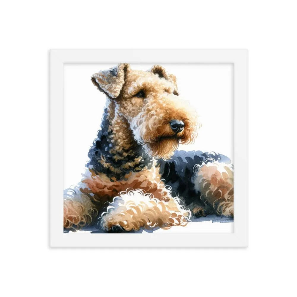 Relaxed Airedale Terrier Watercolor Portrait Framed Poster - Oh Posters