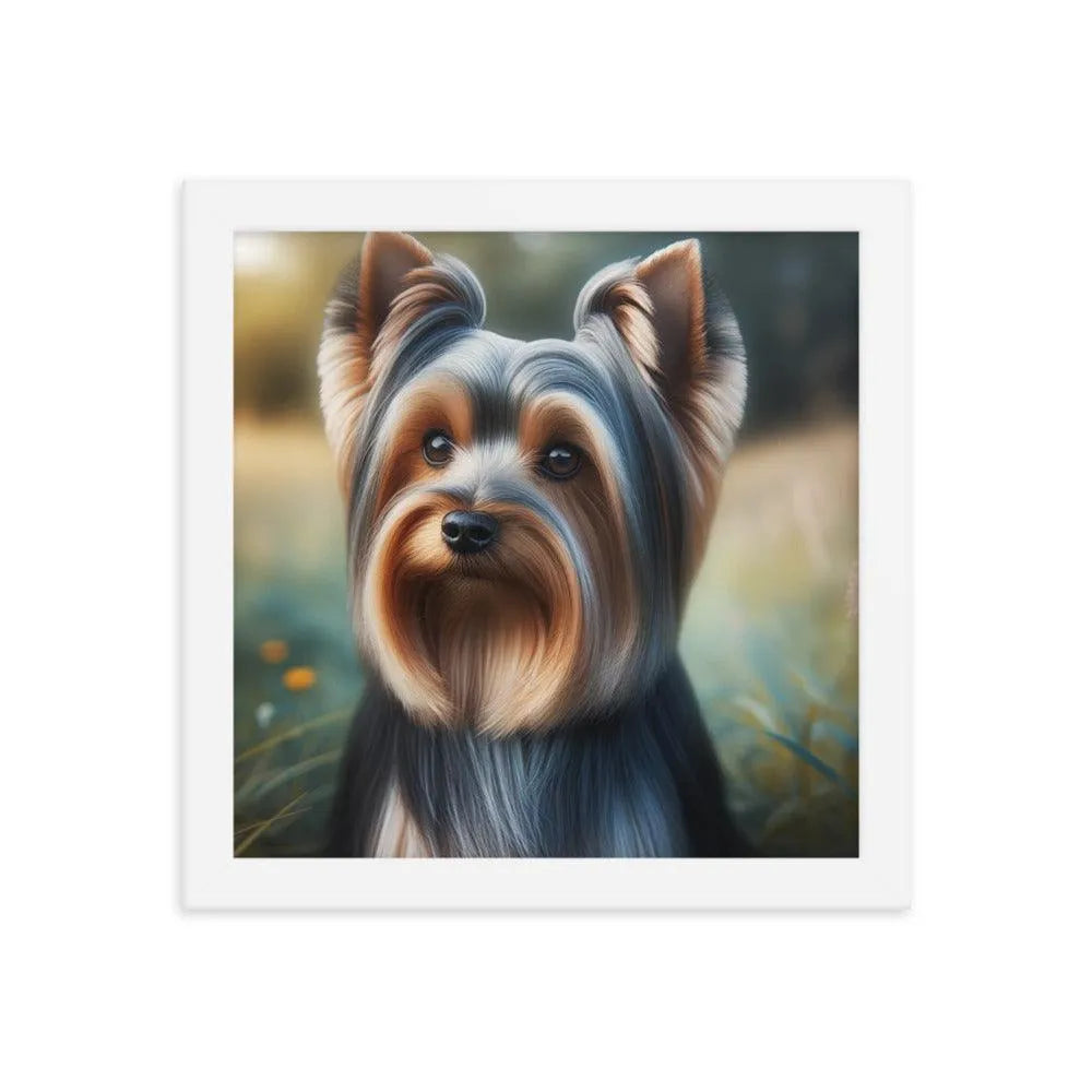 Detailed Australian Silky Terrier Natural Landscape Framed Poster - Oh Posters