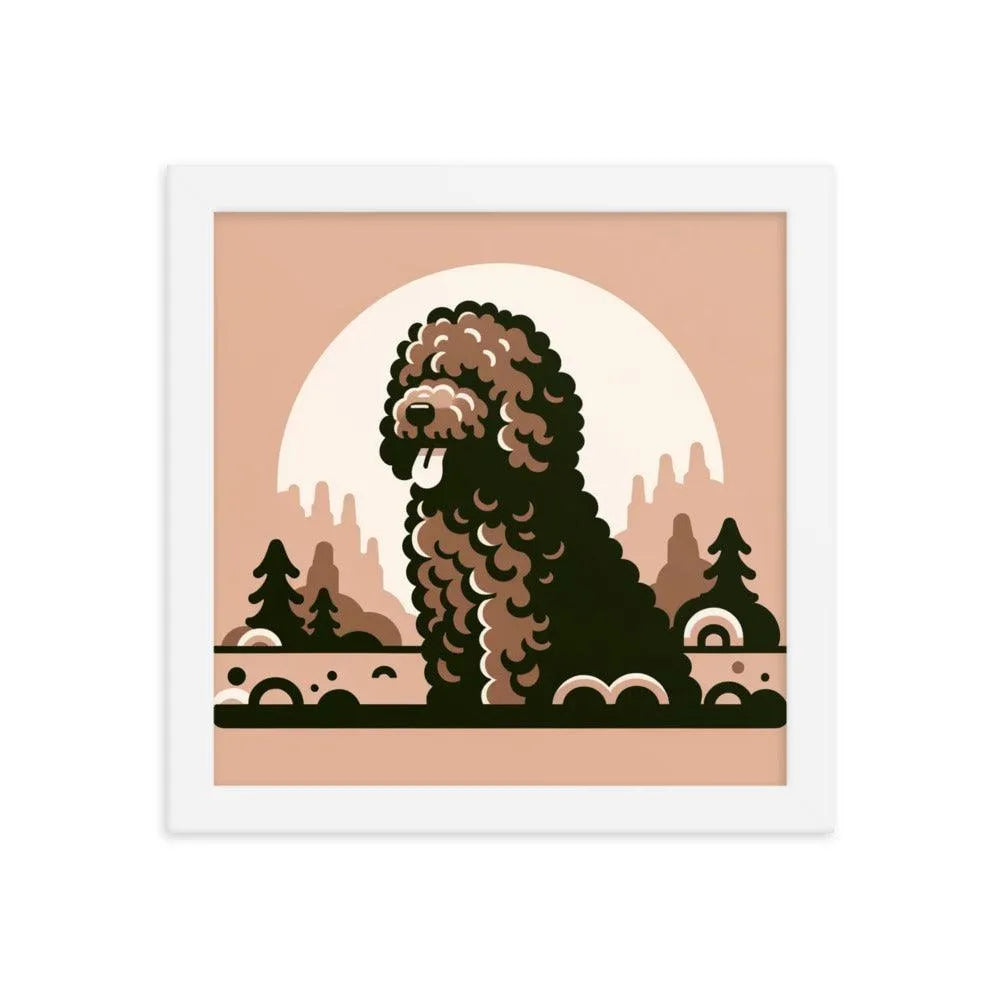 Minimalistic Barbet Dog Portrait Digital Art Framed Poster - Oh Posters