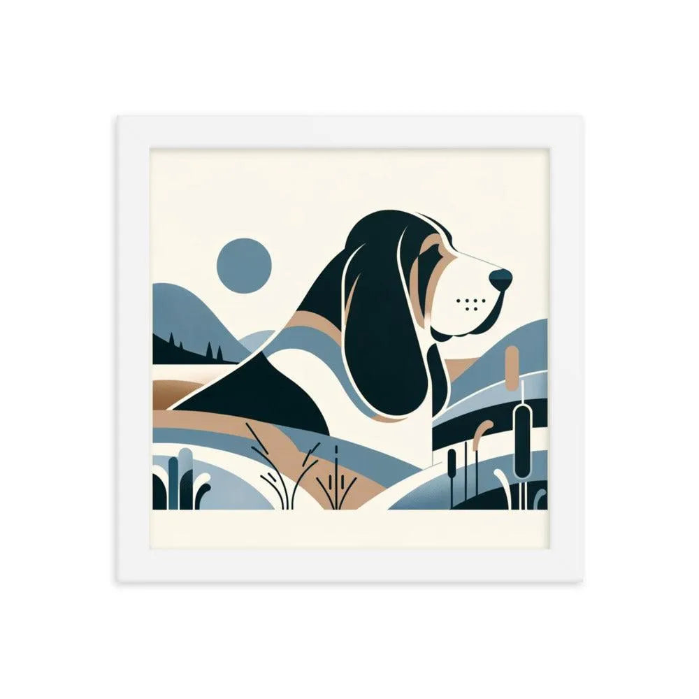 Minimalistic Basset Bleu de Gascogne Contemporary Art Framed Poster - Oh Posters