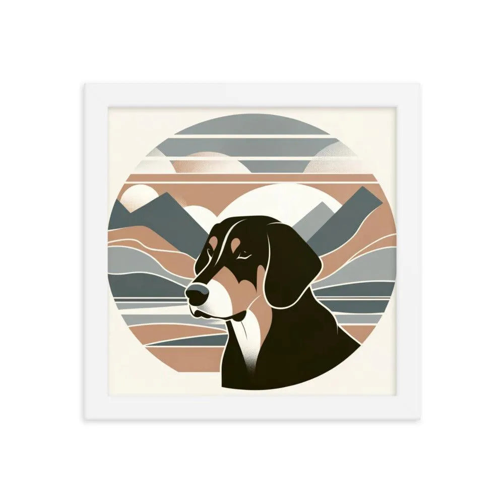 Simplicity Modern Bavarian Mountain Hound Art Framed Poster - Oh Posters