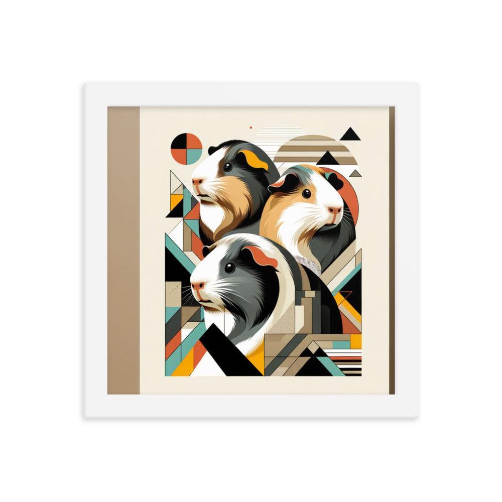 Geometric Guinea Pigs Contemporary Art Framed Poster - Oh Posters