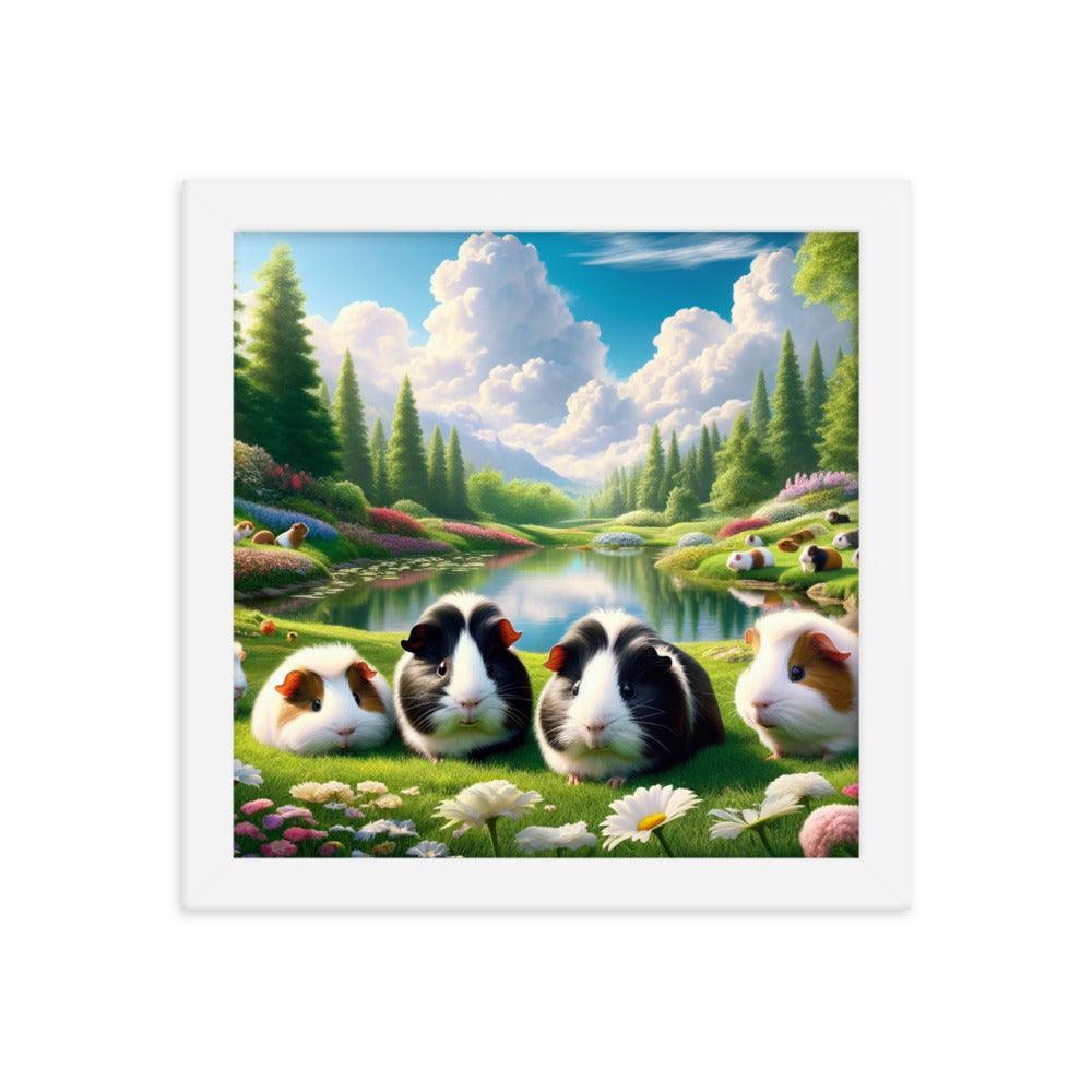 Guinea Pig Paradise Frolicking in Nature Photo Framed Poster - Oh Posters