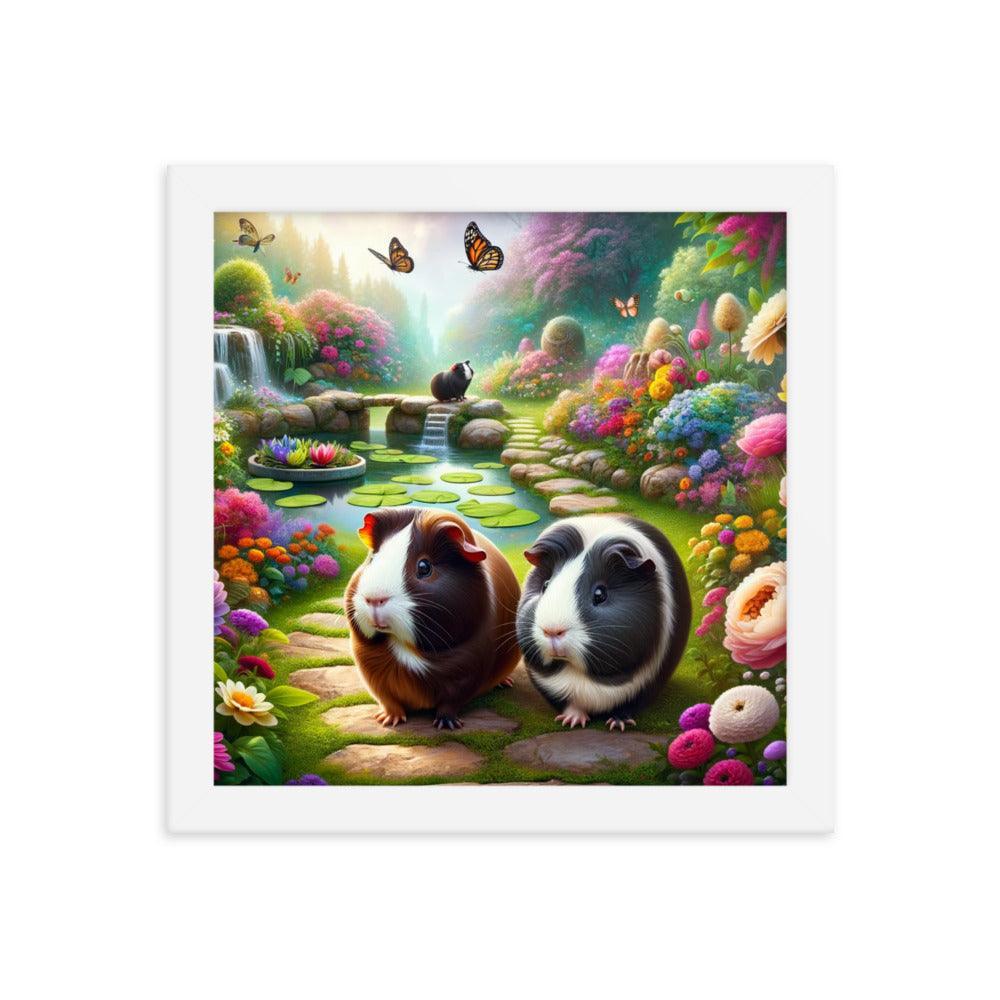 Guinea Pigs Enchanted Garden Fantasy Art Framed Poster - Oh Posters