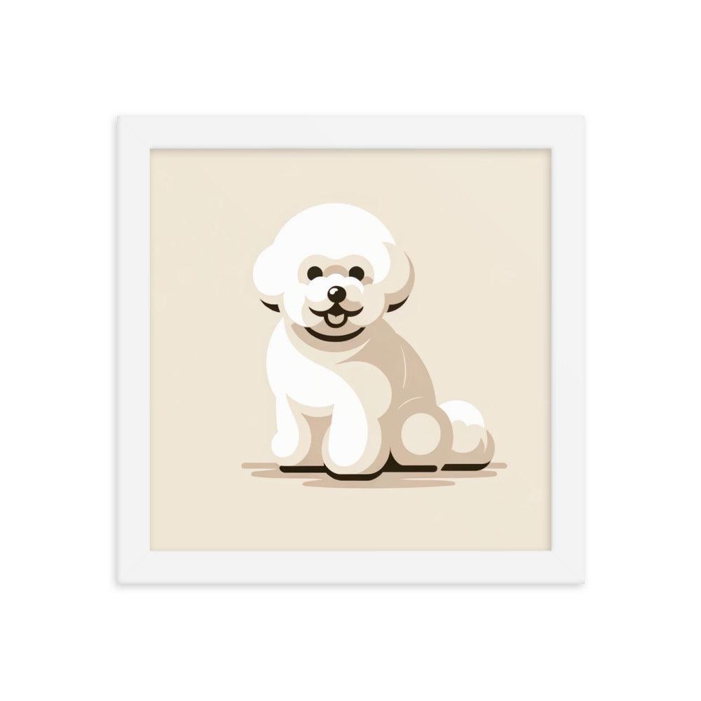 Charming Bichon Frise Cartoon Style Framed Poster - Oh Posters