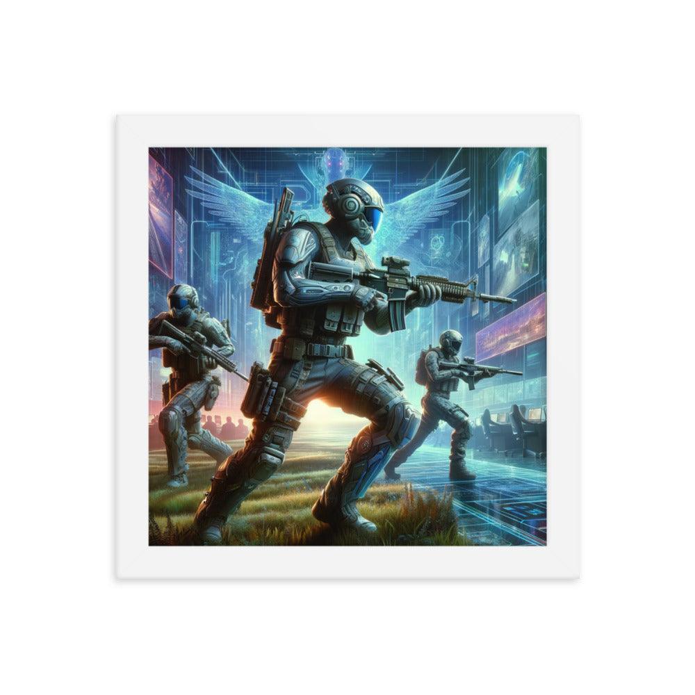 Futuristic Soldiers Mission Action Scene Framed Poster - Oh Posters