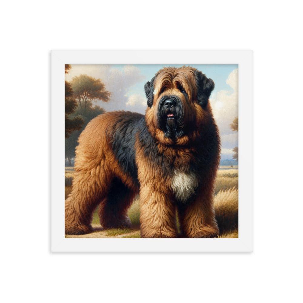 Bouvier Des Flandres Majestic Landscape Painting Framed Poster - Oh Posters