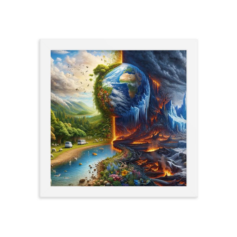 Climate Change Contrast Surreal Art Framed Poster - Oh Posters