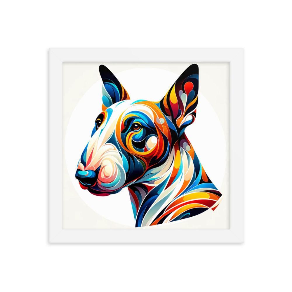 Colorful Bull Terrier Abstract Art Framed Poster - Oh Posters