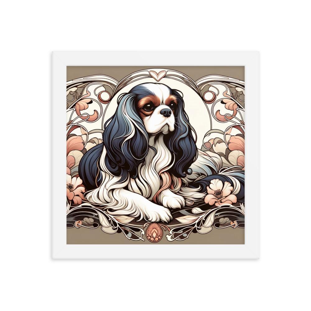 Cavalier King Charles Spaniel Art Nouveau Style Framed Poster - Oh Posters