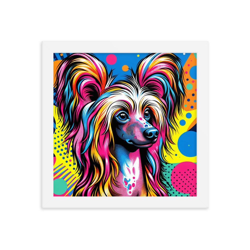 Chinese Crested Dog Pop Art Vibrance Framed Poster - Oh Posters