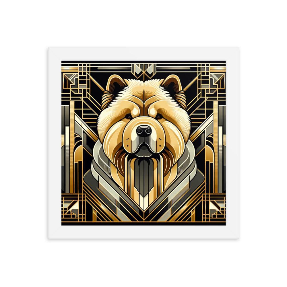 Chow Chow Geometric Shapes and Metallic Palette Framed Poster - Oh Posters