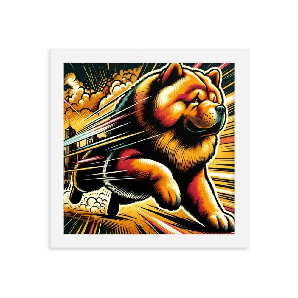 Chow Chow Dynamic Superhero Comic Style Framed Poster - Oh Posters