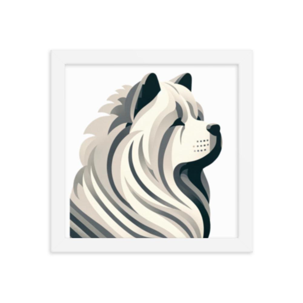 Chow Chow Minimalist Art Simple Lines & Limited Palette Framed Poster - Oh Posters