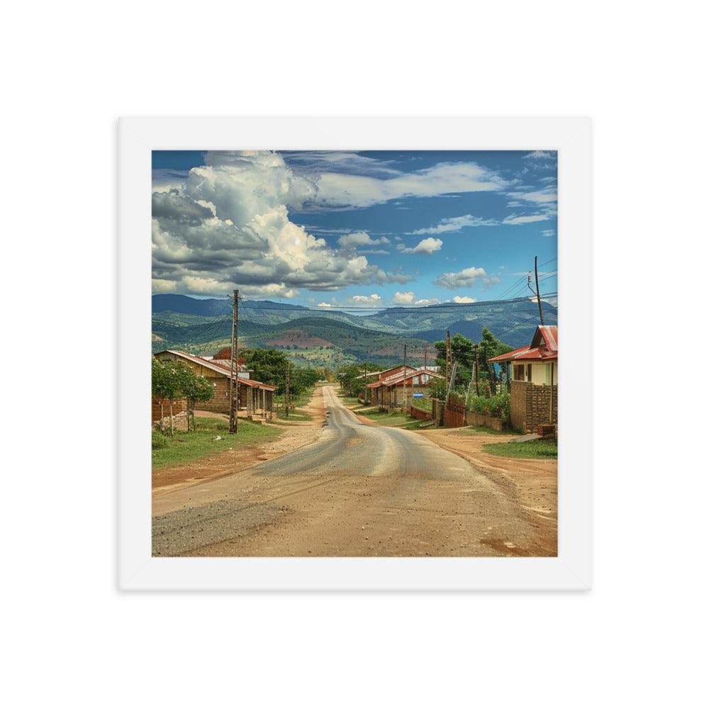 Eswatini Rural Village Scenic Road Framed Poster - Oh Posters