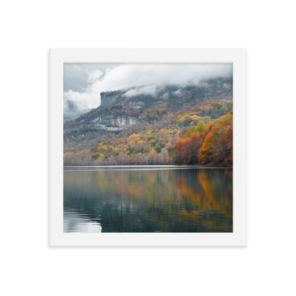 Georgia Autumn Mountain Lake Reflection Framed Poster - Oh Posters