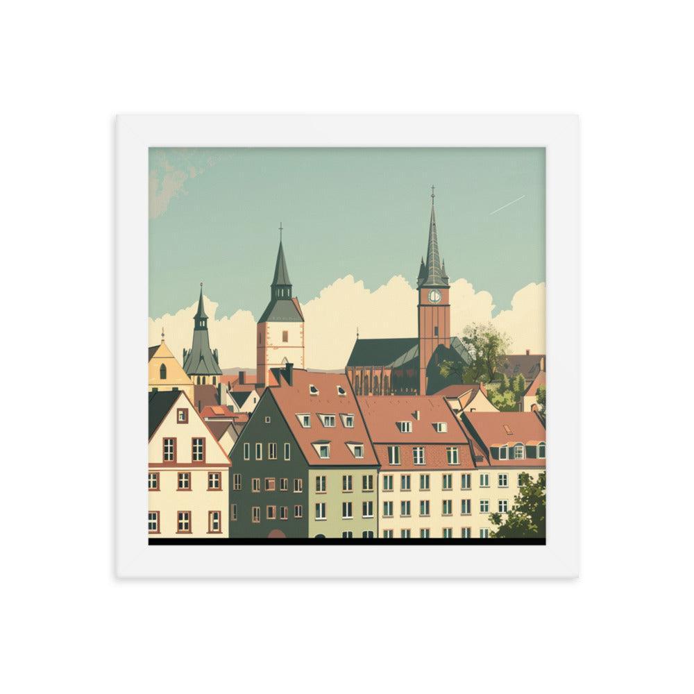 Germany Classic Town Center Digital Art Framed Poster - Oh Posters