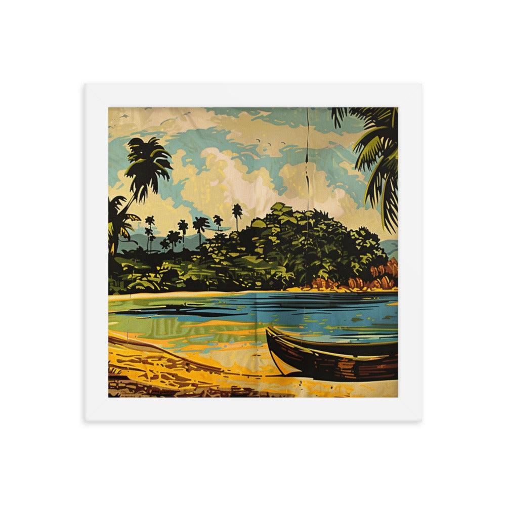 Guinea Tropical Beach Vintage Art Framed Poster - Oh Posters