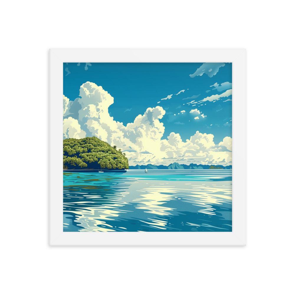 Palau Serene Island Sea View Framed Poster - Oh Posters