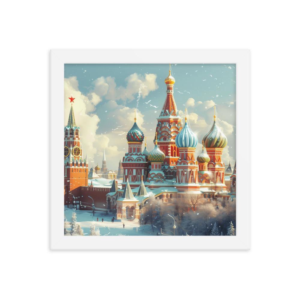 Russia Winter Moscow Kremlin Snowy Framed Poster - Oh Posters