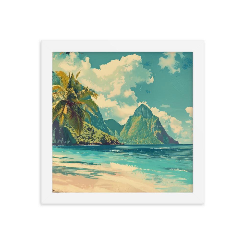 Saint Vincent and the Grenadines Pristine Beach Tropical Framed Poster - Oh Posters