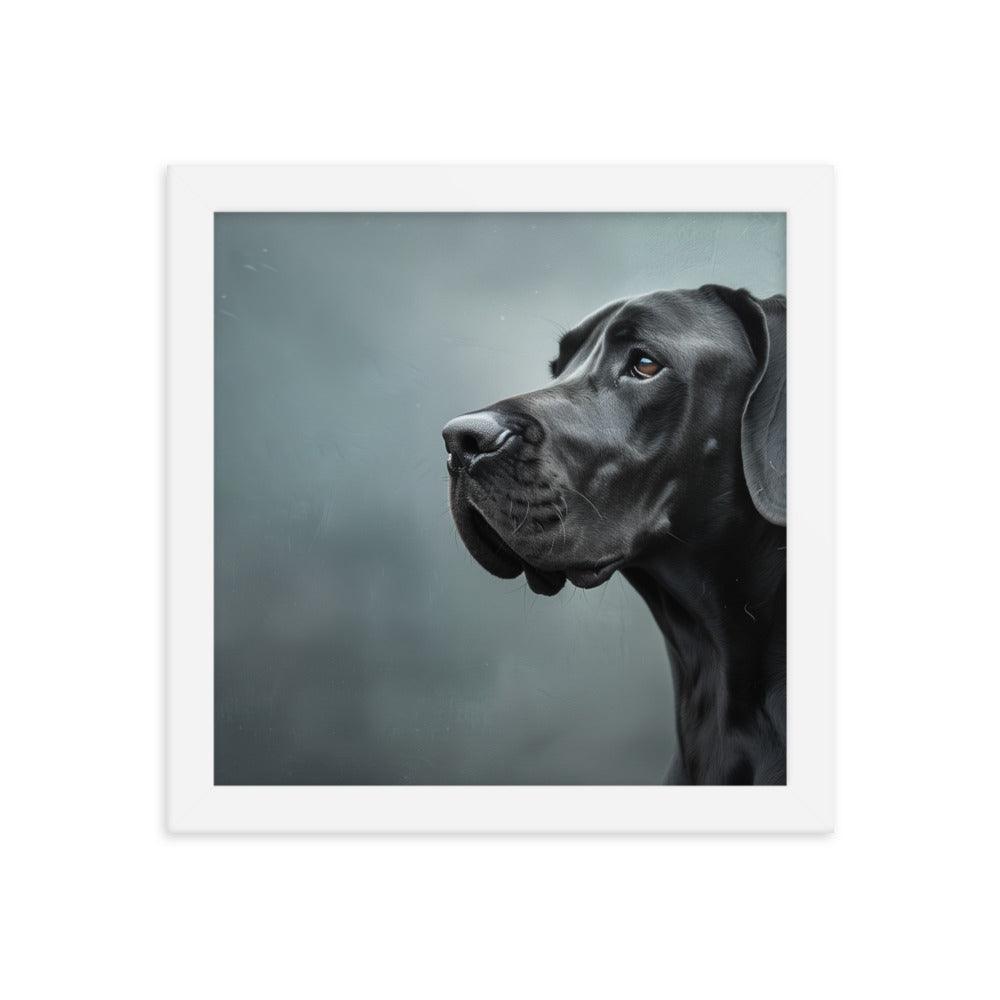 Great Dane Regal Side Profile Painting Framed Poster - Oh Posters