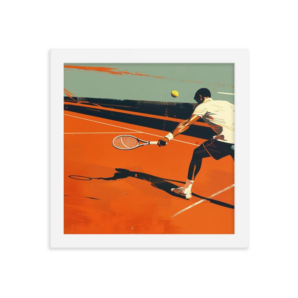 Tennis Player Action Shot Abstract Sports Art Framed Poster - Oh Posters