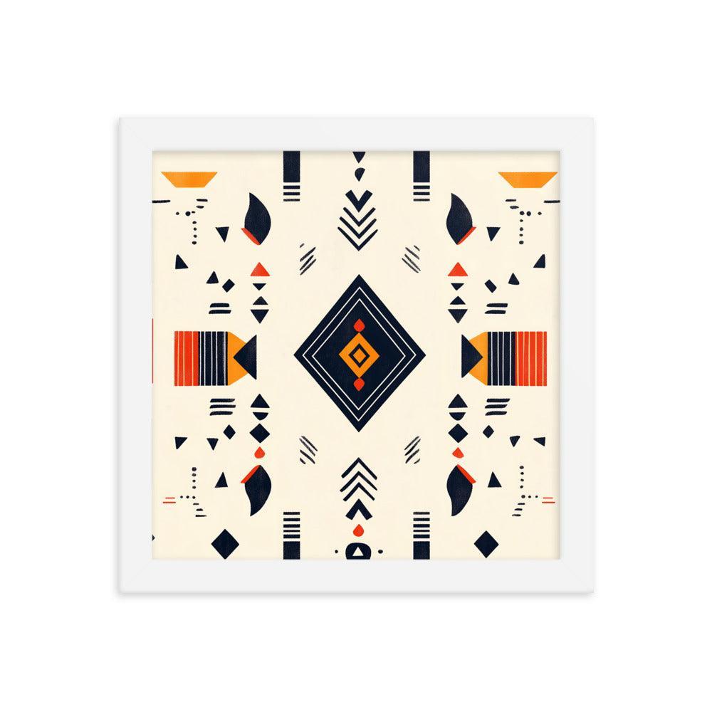 Boho Geometric Pattern with Tribal Vibes Framed Poster - Oh Posters